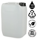 10L Jerrycan Stackable Container + Lid - UN Approved - Food Grade - Natural