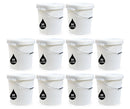 30L Plastic Round Bucket + Lid + Metal Handle - Multi Purpose - Food Grade - PP5 - WHITE