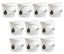 15L Plastic Round Bucket + Lid + Metal Handle - Multi Purpose - Food Grade - PP5 - WHITE