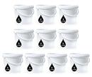 5L Plastic Round Bucket + Lid + Plastic Handle - Multi Purpose - Food Grade - PP5 - WHITE