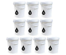 25L Plastic Round Bucket + Lid + Metal Handle - Multi Purpose - Food Grade - PP5 - WHITE