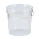 1L Plastic Bucket + Lid + Handle CLEAR