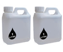 1L Litre Plastic Jerry Can Natural + Cap