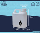 1L Litre Plastic Jerry Can Natural + Cap