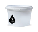 3L Plastic Round Bucket + Lid + Plastic Handle - Multi Purpose - Food Grade - PP5 - WHITE