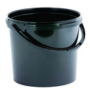 5L Plastic Bucket + Lid + Handle BLACK