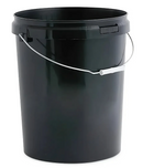25L Plastic Bucket + Lid + Handle BLACK