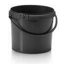 1L Plastic Bucket + Lid + Handle BLACK