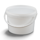 3L Plastic Round Bucket + Lid + Plastic Handle - Multi Purpose - Food Grade - PP5 - WHITE
