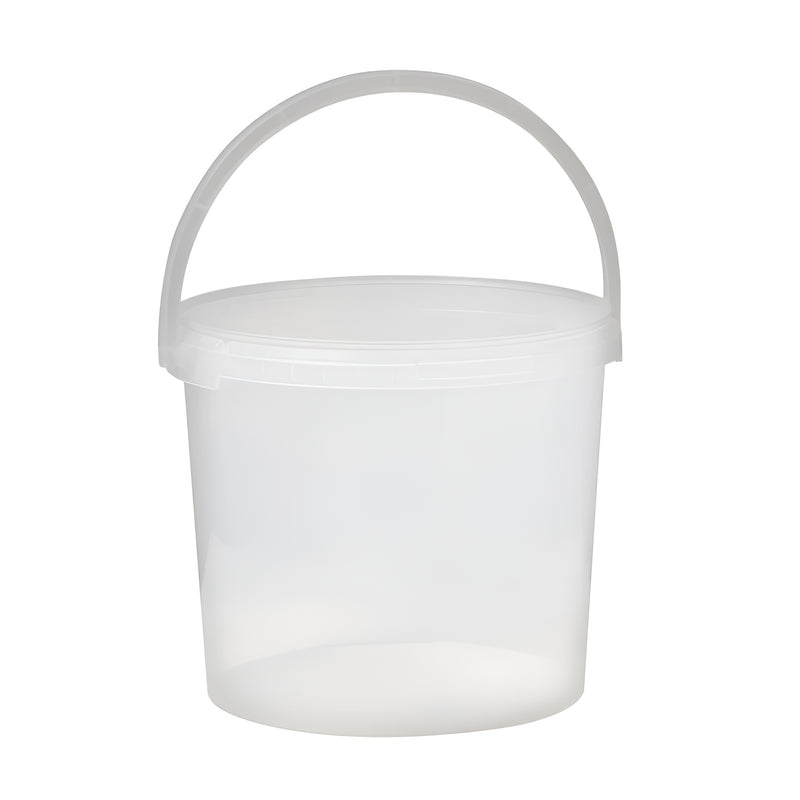 5L Plastic Bucket + Lid + Handle CLEAR