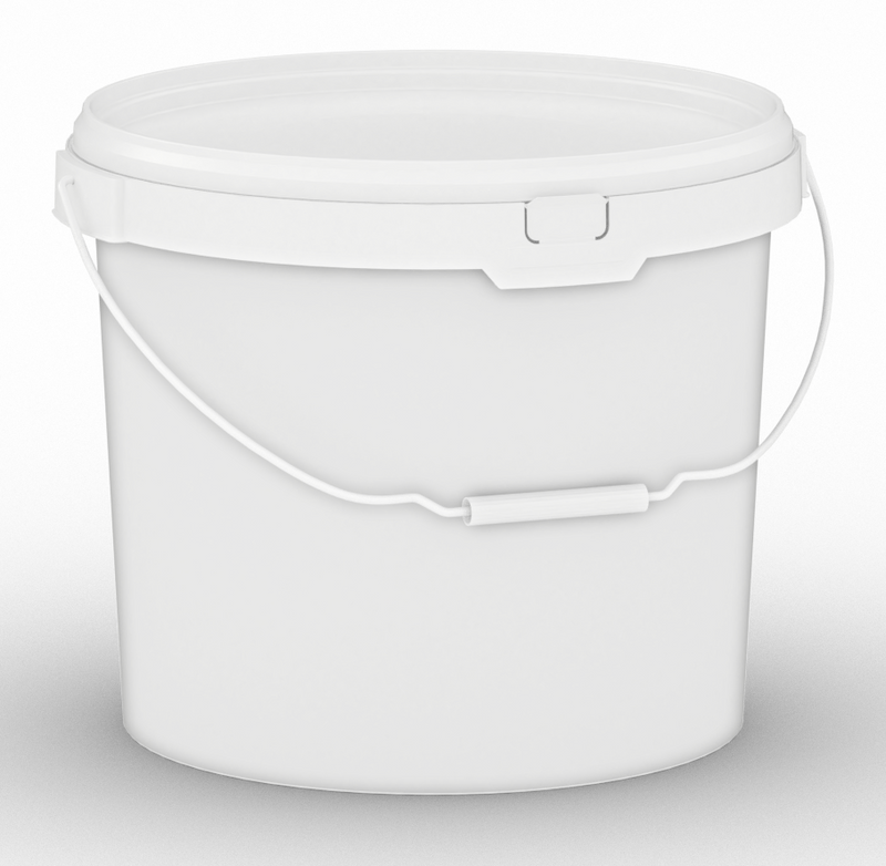 25L Squat Bucket + Lid + Metal Handle WHITE