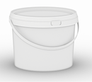 5L Plastic Round Bucket + Lid + Plastic Handle - Multi Purpose - Food Grade - PP5 - WHITE