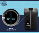 20L Jerrycan Stackable Container + Lid + Visi Strip - UN Approved - Food Grade - BLACK