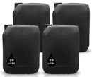 20L Jerrycan Stackable Container + Lid + Visi Strip - UN Approved - Food Grade - BLACK