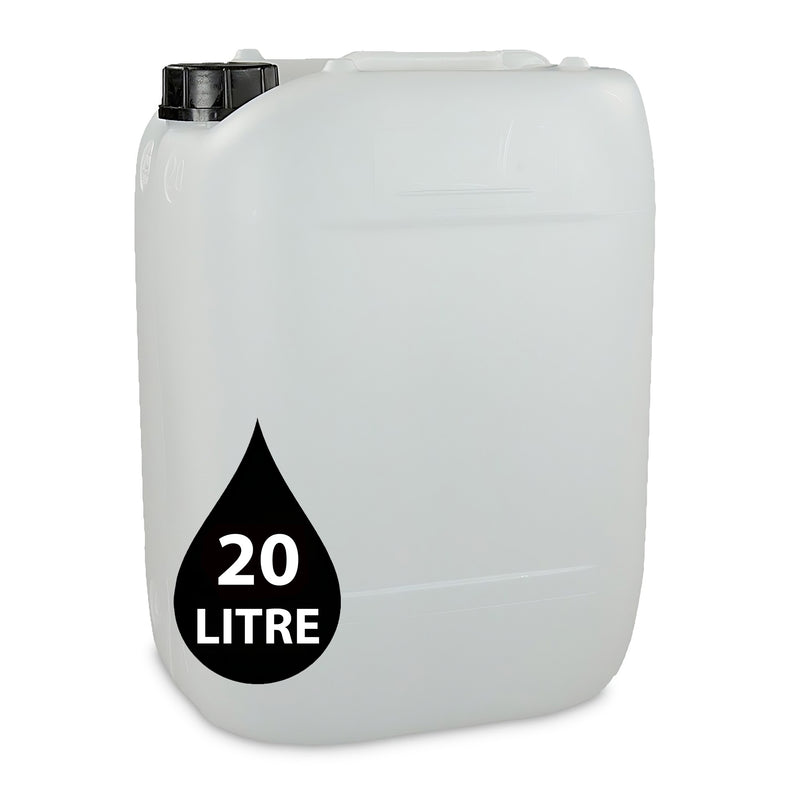 20L Jerrycan Stackable Container + Lid - UN Approved - Food Grade - Natural