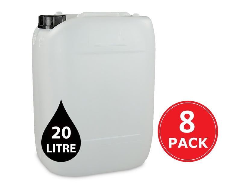 20L Jerrycan Stackable Container + Lid - UN Approved - Food Grade - Natural