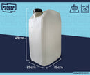 25L ANTI GLUG Stackable Container Jerrycan + Lid - UN Approved - Food Grade - Natural