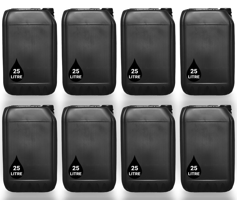 25L Jerrycan Stackable Container + Lid - UN Approved - Food Grade - Black