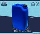 25L ANTI GLUG Stackable Container Jerrycan + Lid - UN Approved - Food Grade - Blue