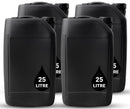 25L ANTI GLUG Stackable Container Jerrycan + Lid - UN Approved - Food Grade - Black