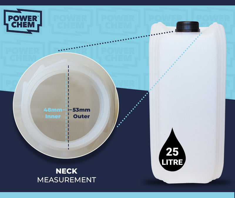 25L Jerrycan Stackable Container + Lid - UN Approved - Food Grade - Natural