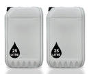 2 x 25L Jerrycan Stackable Container + Lid - UN Approved - Food Grade - White