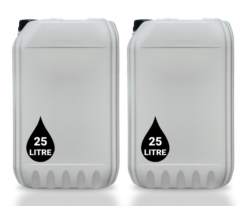 2 x 25L Jerrycan Stackable Container + Lid - UN Approved - Food Grade - White
