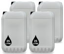 4 x 25L Jerrycan Stackable Container + Lid - UN Approved - Food Grade - White