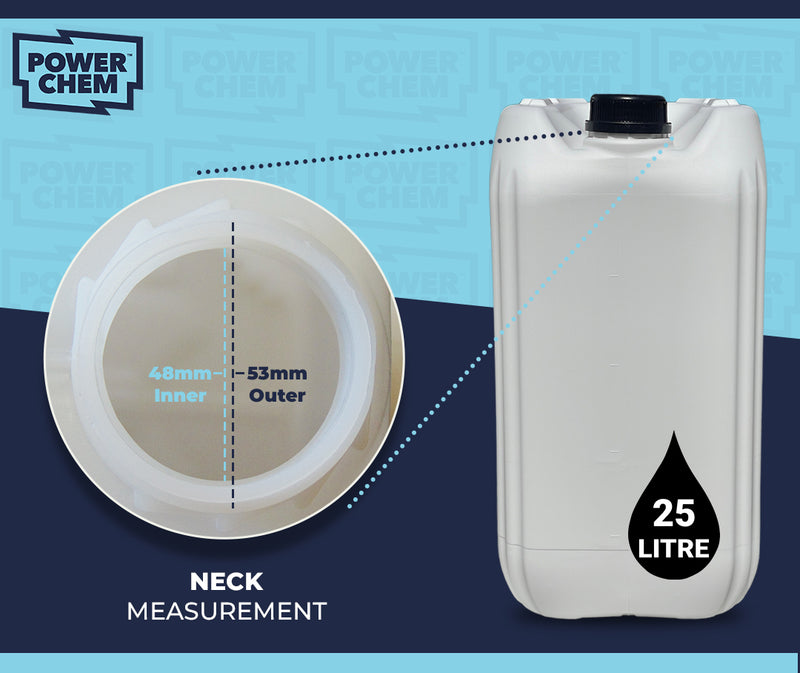 2 x 25L Jerrycan Stackable Container + Lid - UN Approved - Food Grade - White