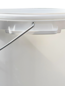 30L Plastic Round Bucket + Lid + Metal Handle - Multi Purpose - Food Grade - PP5 - WHITE