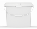 25L Squat Bucket + Lid + Metal Handle WHITE