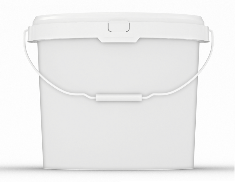 25L Squat Bucket + Lid + Metal Handle WHITE