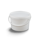 3L Plastic Round Bucket + Lid + Plastic Handle - Multi Purpose - Food Grade - PP5 - WHITE
