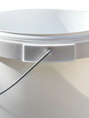 20L Plastic Round Bucket + Lid + Metal Handle - Multi Purpose - Food Grade - PP5 - WHITE