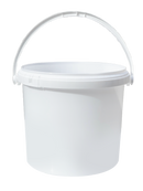 5L Plastic Round Bucket + Lid + Plastic Handle - Multi Purpose - Food Grade - PP5 - WHITE