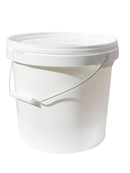 10L Plastic Round Bucket + Lid + Metal Handle - Multi Purpose - Food Grade - PP5 - WHITE