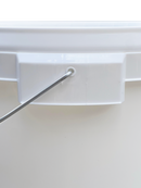 25L Plastic Round Bucket + Lid + Metal Handle - Multi Purpose - Food Grade - PP5 - WHITE