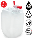 25L Jerrycan Stackable Container + Tap Cap - UN Approved - Food Grade - Natural