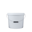 15L Plastic Round Bucket + Lid + Metal Handle - Multi Purpose - Food Grade - PP5 - WHITE