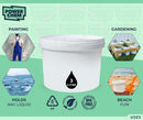 3L Plastic Round Bucket + Lid + Plastic Handle - Multi Purpose - Food Grade - PP5 - WHITE