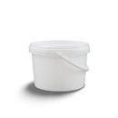 3L Plastic Round Bucket + Lid + Plastic Handle - Multi Purpose - Food Grade - PP5 - WHITE
