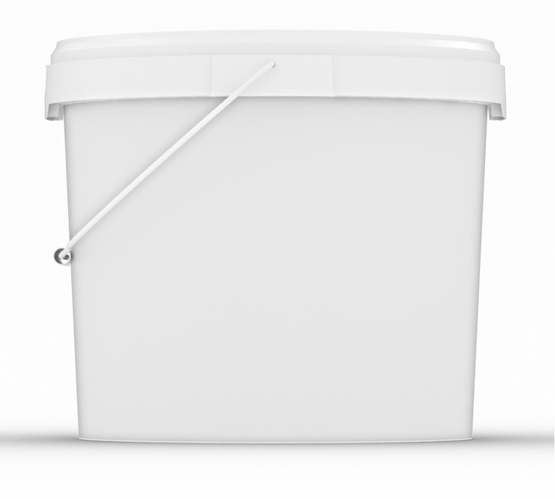 25L Squat Bucket + Lid + Metal Handle WHITE