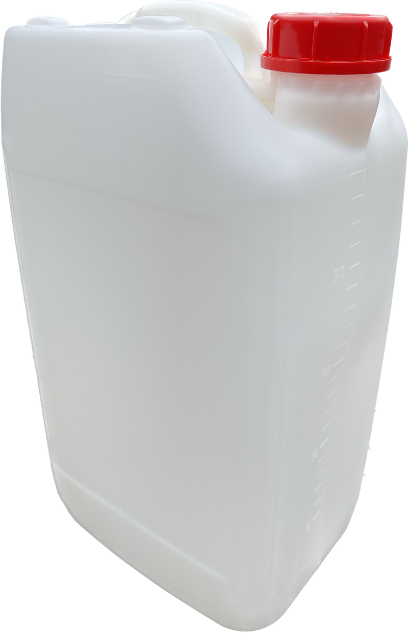 25L ANTI GLUG Stackable Container Jerrycan + Lid - UN Approved - Food Grade - Natural