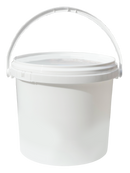 5L Plastic Round Bucket + Lid + Plastic Handle - Multi Purpose - Food Grade - PP5 - WHITE