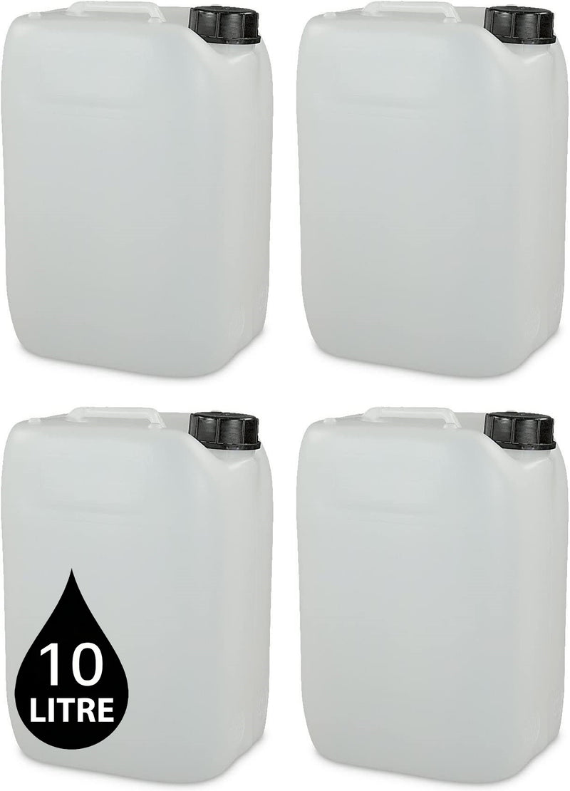 10L Jerrycan Stackable Container + Lid - UN Approved - Food Grade - Natural