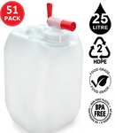 25L Jerrycan Stackable Container + Tap Cap - UN Approved - Food Grade - Natural