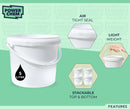 5L Plastic Round Bucket + Lid + Plastic Handle - Multi Purpose - Food Grade - PP5 - WHITE
