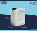 2 x 5L Jerrycan Stackable Container + Lid - UN Approved - Food Grade - WHITE