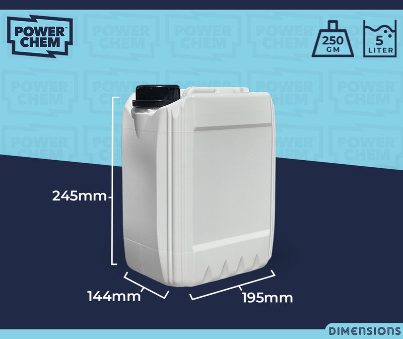 10 x 5L Jerrycan Stackable Container + Lid - UN Approved - Food Grade - WHITE