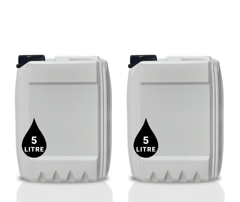 2 x 5L Jerrycan Stackable Container + Lid - UN Approved - Food Grade - WHITE